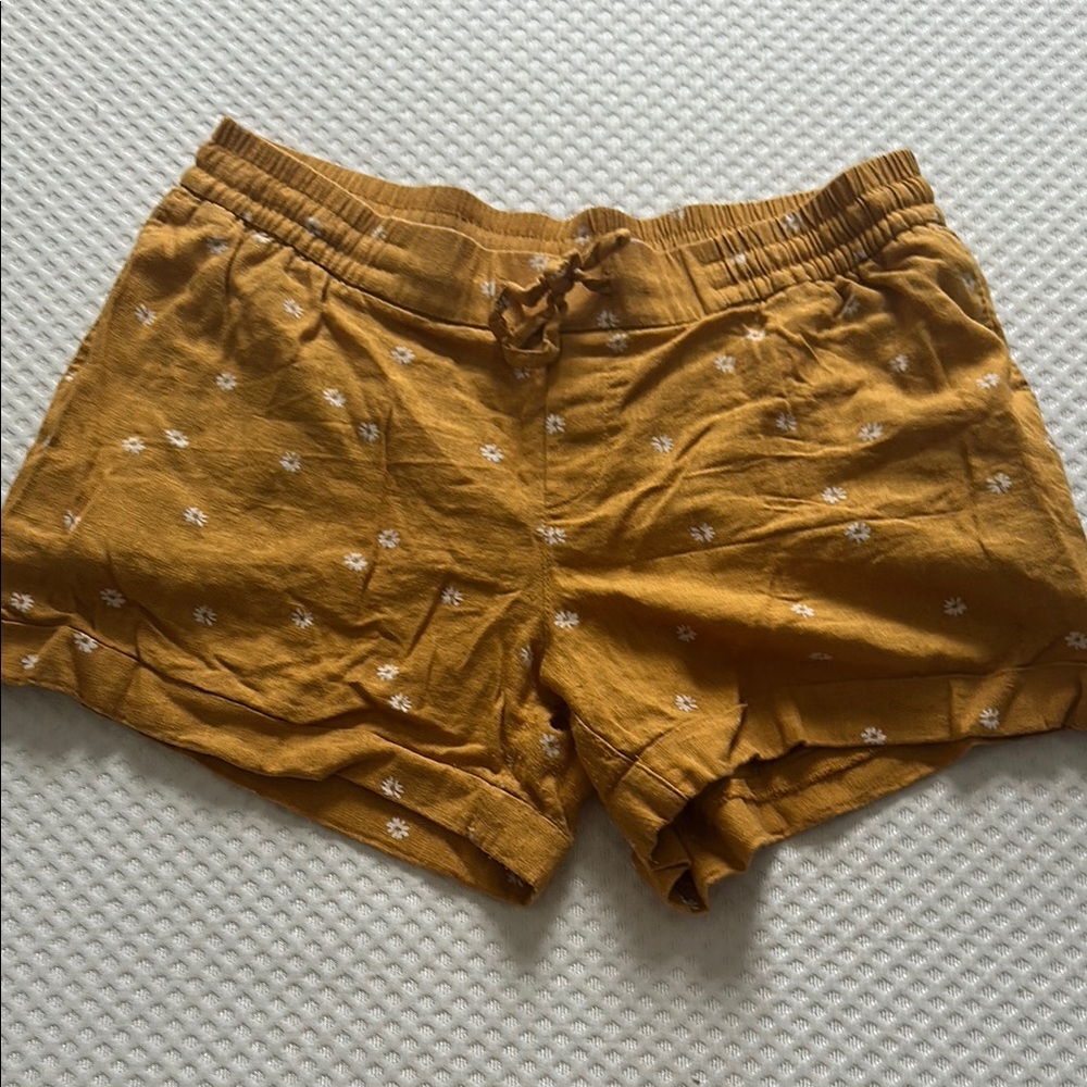 Old Navy Gold Floral Linen Shorts